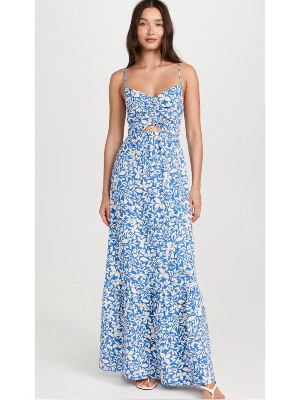 Z SUPPLY | NWOT Winslet Floral Linen Blend Maxi Dress in Blue Wave, Size XL